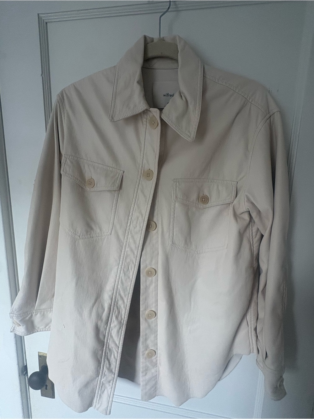 Aritzia Wilfred Cream Button-Front Shacket